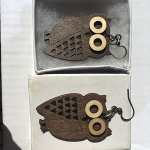 🦉 Wooden Owl Earrings 🦉